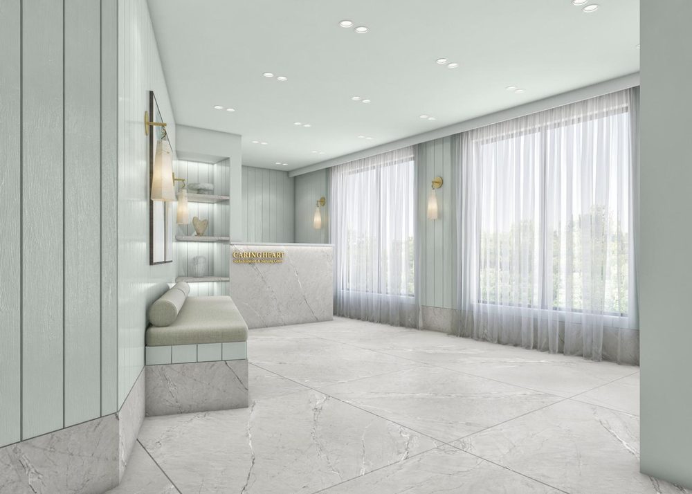 A bright interior space at Caring Heart