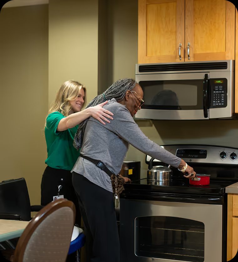 A hands-on therapy activity in the kitchen
