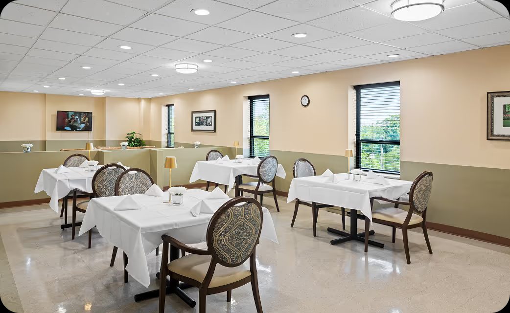 The dining hall at Caring Heart